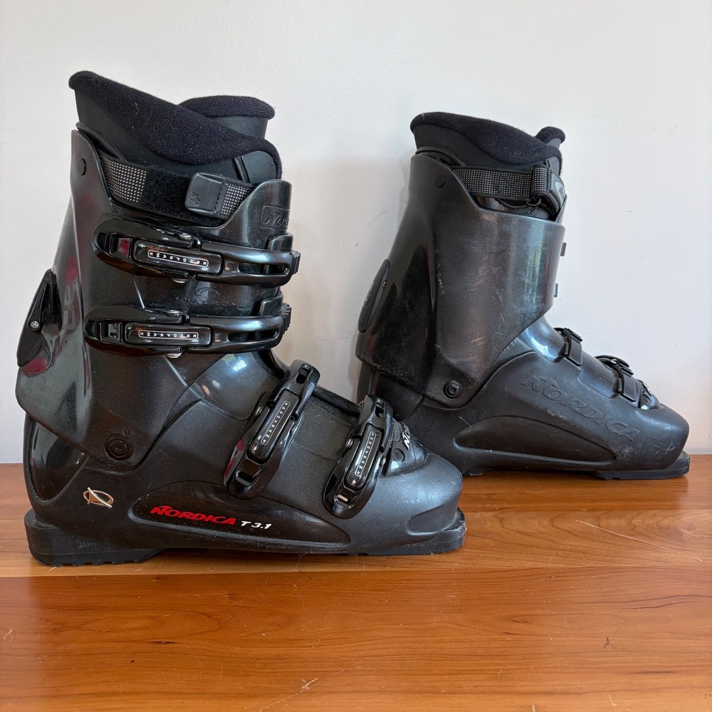 Nordica T3.1 Mens Downhill Ski Boots Black Size 29.5 330mm Made in Italy